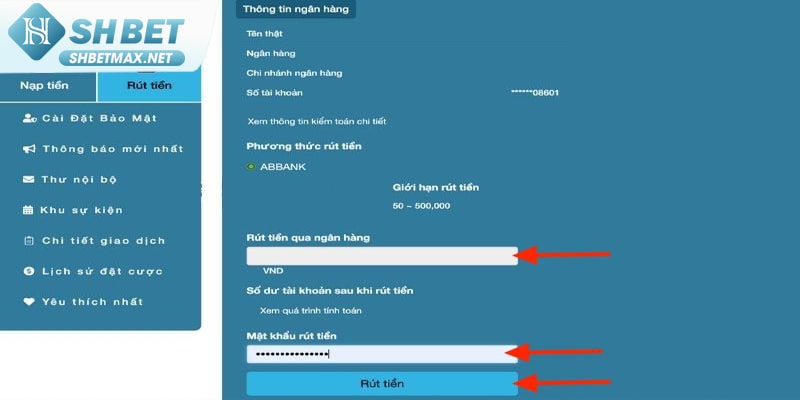 rút tiền SHBET
